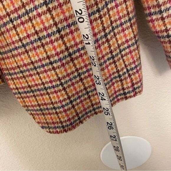 Talbots CLASSIC SHETLAND BLAZER APPLE PLAID gold buttons wool blend 6 - Picture 11 of 11